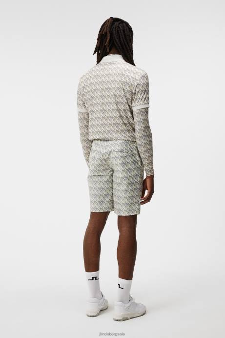 Men J.Lindeberg Micro Bridge Grey Tour Tech Print Polo Clothing 8R6222