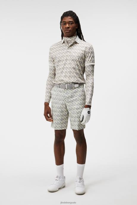 Men J.Lindeberg Micro Bridge Grey Tour Tech Print Polo Clothing 8R6222