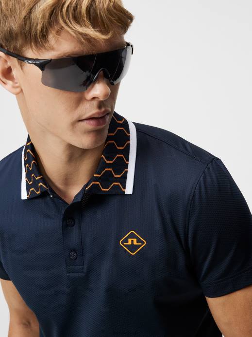 Men J.Lindeberg Navy Glen Polo Clothing 8R62316