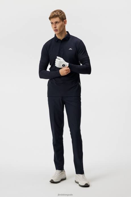 Men J.Lindeberg Navy Liam Long Sleeve Polo Clothing 8R62216