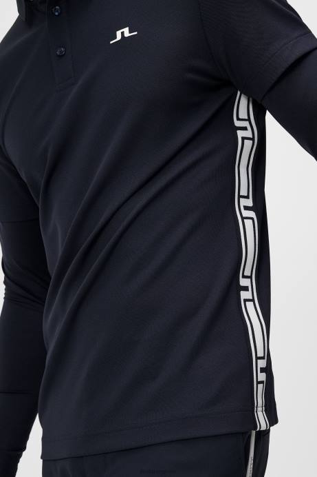 Men J.Lindeberg Navy Liam Long Sleeve Polo Clothing 8R62216