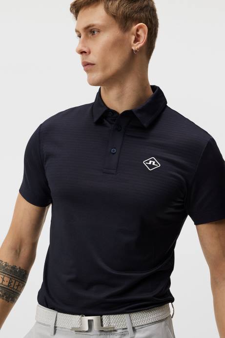 Men J.Lindeberg Navy Lowell Slim Fit Polo Clothing 8R62331