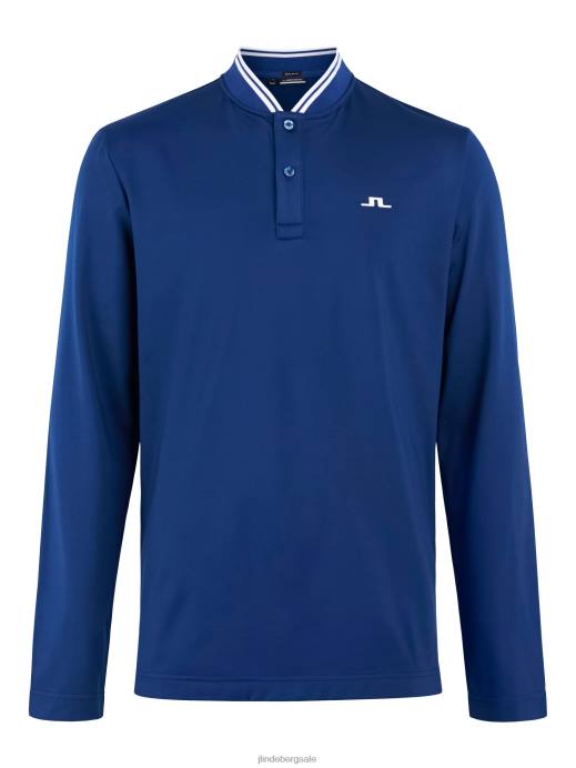 Men J.Lindeberg Navy Peony Tyson Long-Sleeve Polo Clothing 8R62334