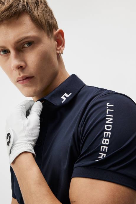 Men J.Lindeberg Navy Tour Tech Slim Polo Clothing 8R62236