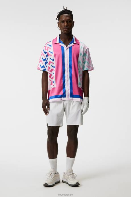 Men J.Lindeberg Pink Painted Bridge Bay Shirt Clothing 8R62140
