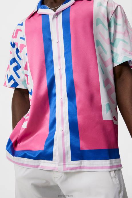 Men J.Lindeberg Pink Painted Bridge Bay Shirt Clothing 8R62140