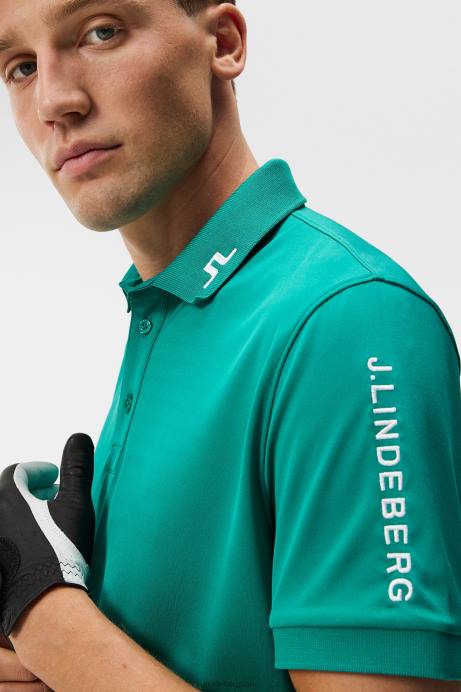 Men J.Lindeberg Proud Peacock Tour Tech Slim Polo Clothing 8R6289