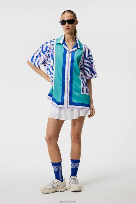 Men J.Lindeberg Purple Painted Zebra Bay Shirt Clothing 8R62141