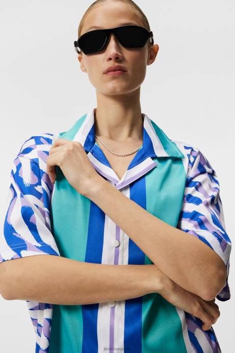 Men J.Lindeberg Purple Painted Zebra Bay Shirt Clothing 8R62141