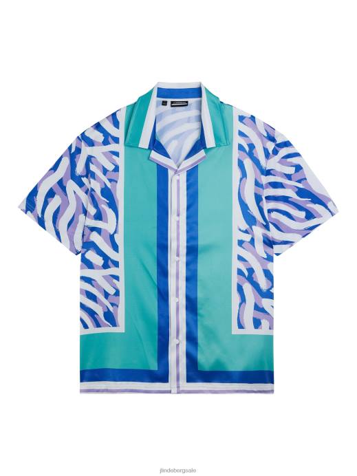 Men J.Lindeberg Purple Painted Zebra Bay Shirt Clothing 8R62141