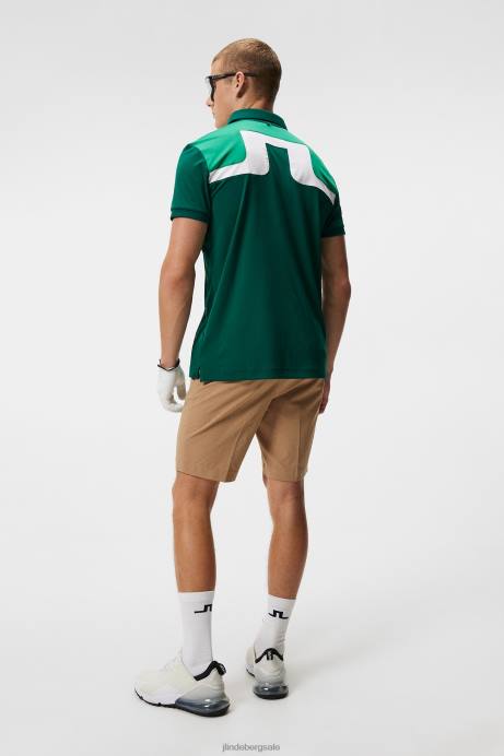 Men J.Lindeberg Rain Forest Jeff Polo Clothing 8R62298