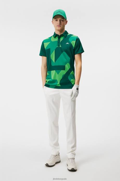 Men J.Lindeberg Rain Forest Joel Polo Clothing 8R62268