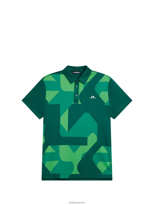 Men J.Lindeberg Rain Forest Joel Polo Clothing 8R62268