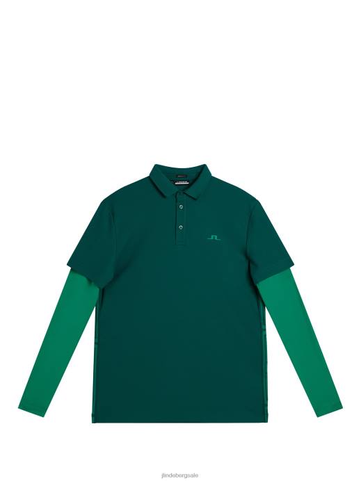 Men J.Lindeberg Rain Forest Liam Long Sleeve Polo Clothing 8R62217