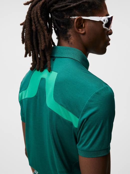 Men J.Lindeberg Rain Forest Melange Kv Polo Clothing 8R62276