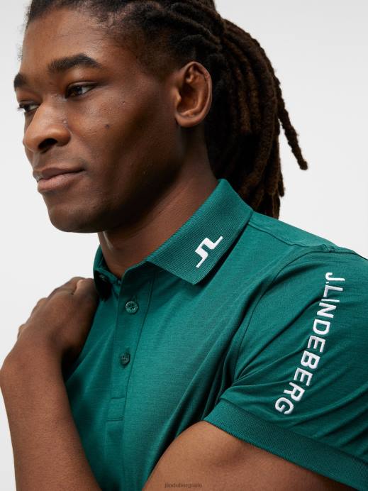 Men J.Lindeberg Rain Forest Melange Tour Tech Polo Clothing 8R62252