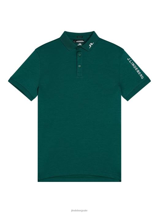 Men J.Lindeberg Rain Forest Melange Tour Tech Polo Clothing 8R62252