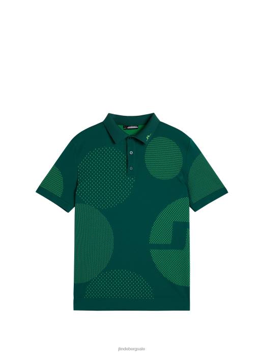 Men J.Lindeberg Rain Forest Nate Seamless Polo Clothing 8R62222