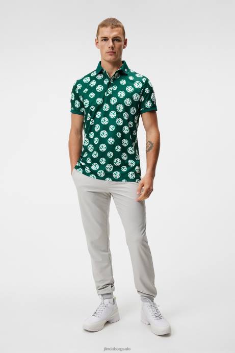 Men J.Lindeberg Rain Forest Sphere Dot Tour Tech Print Polo Clothing 8R62246