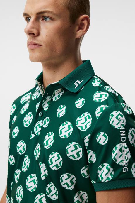 Men J.Lindeberg Rain Forest Sphere Dot Tour Tech Print Polo Clothing 8R62246