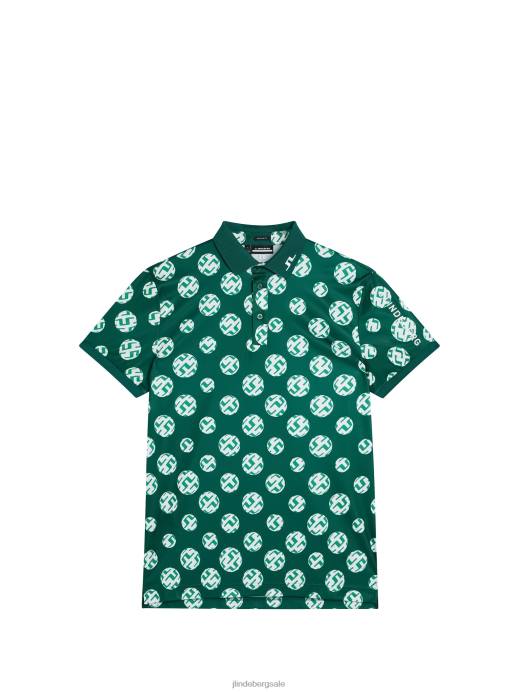 Men J.Lindeberg Rain Forest Sphere Dot Tour Tech Print Polo Clothing 8R62246