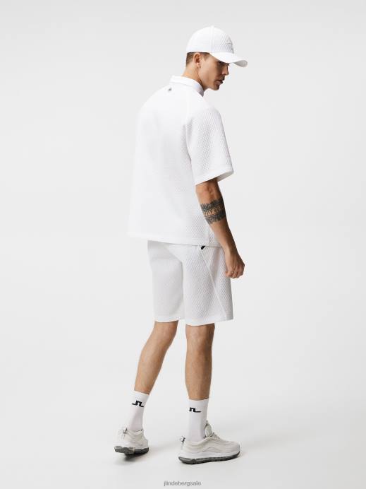 Men J.Lindeberg White Dune Polo Clothing 8R62163