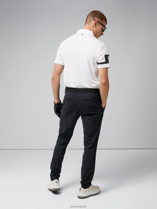 Men J.Lindeberg White Heath Golf Polo Clothing 8R62349