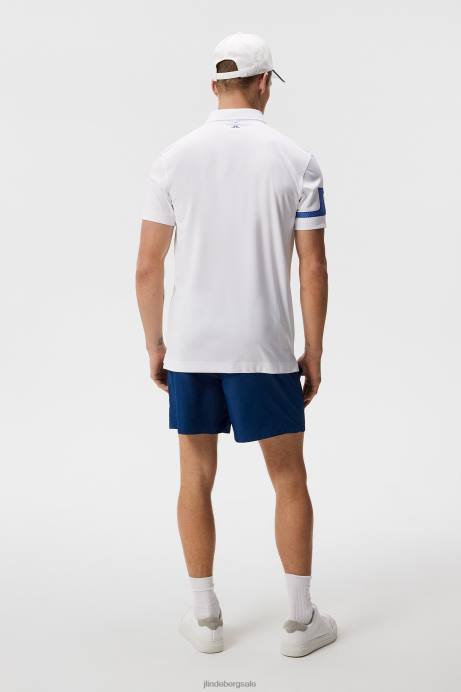 Men J.Lindeberg White Heath Polo Clothing 8R62146