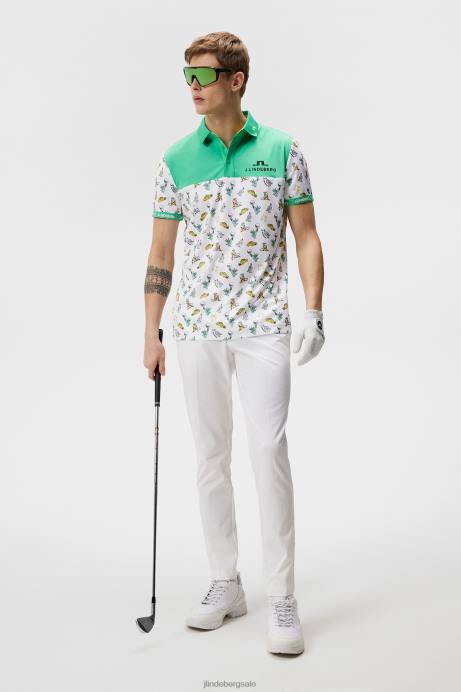 Men J.Lindeberg White Jeff Nyc Golf Polo Clothing 8R62193