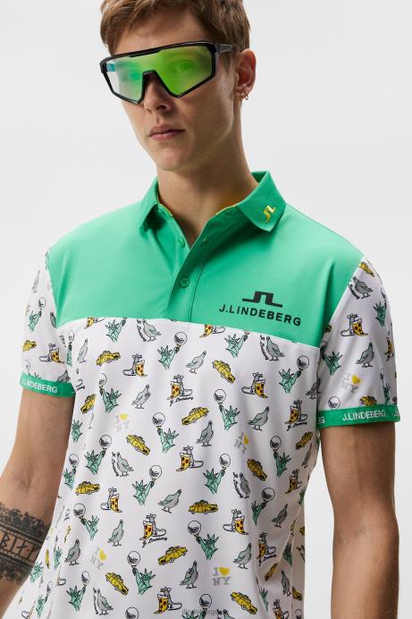 Men J.Lindeberg White Jeff Nyc Golf Polo Clothing 8R62193