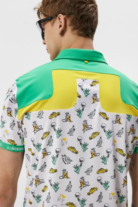 Men J.Lindeberg White Jeff Nyc Golf Polo Clothing 8R62193