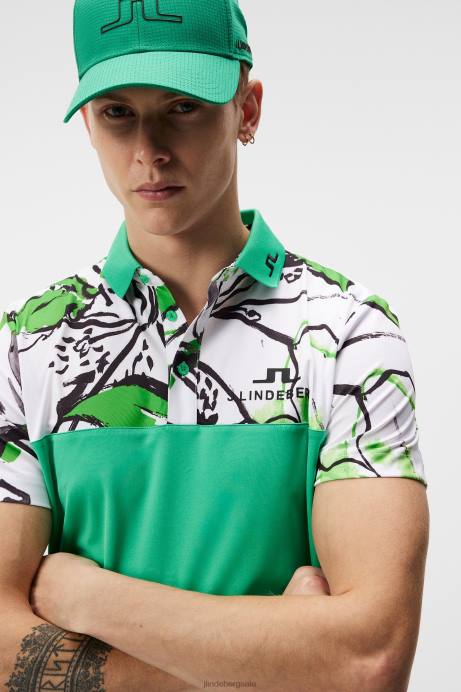 Men J.Lindeberg White Jeff Tour Golf Polo Clothing 8R62194