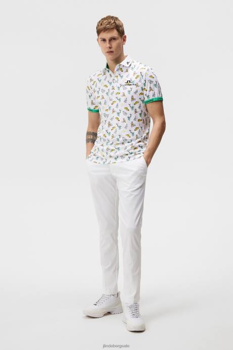 Men J.Lindeberg White Kv Nyc Golf Polo Clothing 8R62199