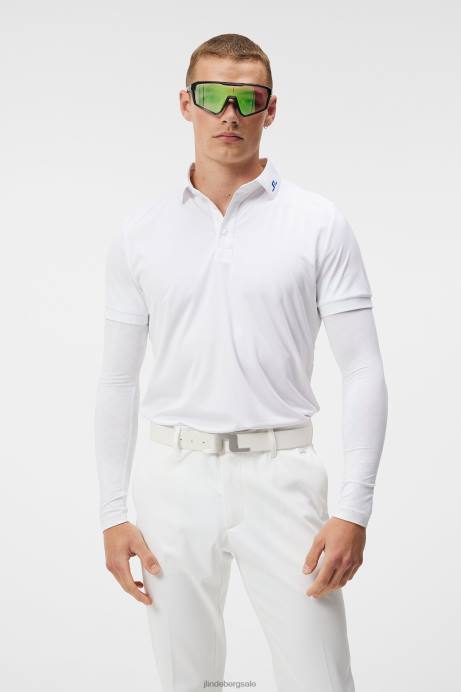 Men J.Lindeberg White Kv Polo Clothing 8R62137