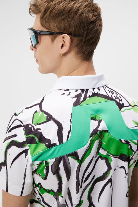 Men J.Lindeberg White Kv Tour Golf Polo Clothing 8R62190