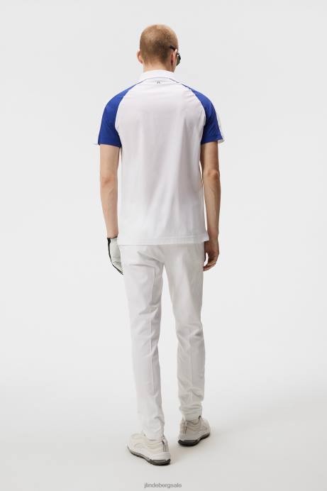 Men J.Lindeberg White Nial Polo Clothing 8R62323