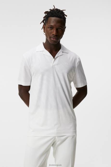 Men J.Lindeberg White Resort Relaxed Polo Clothing 8R62152