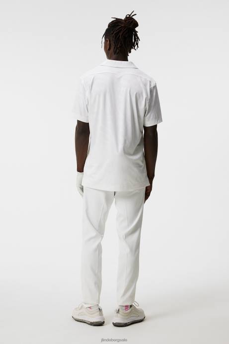 Men J.Lindeberg White Resort Relaxed Polo Clothing 8R62152