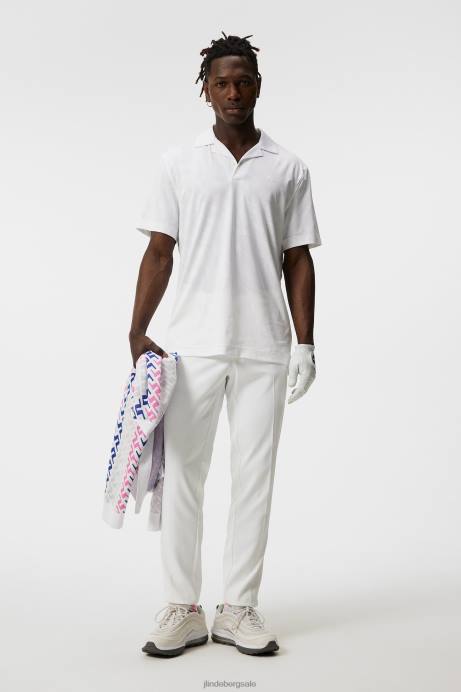 Men J.Lindeberg White Resort Relaxed Polo Clothing 8R62152