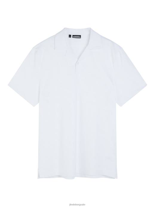 Men J.Lindeberg White Resort Relaxed Polo Clothing 8R62152