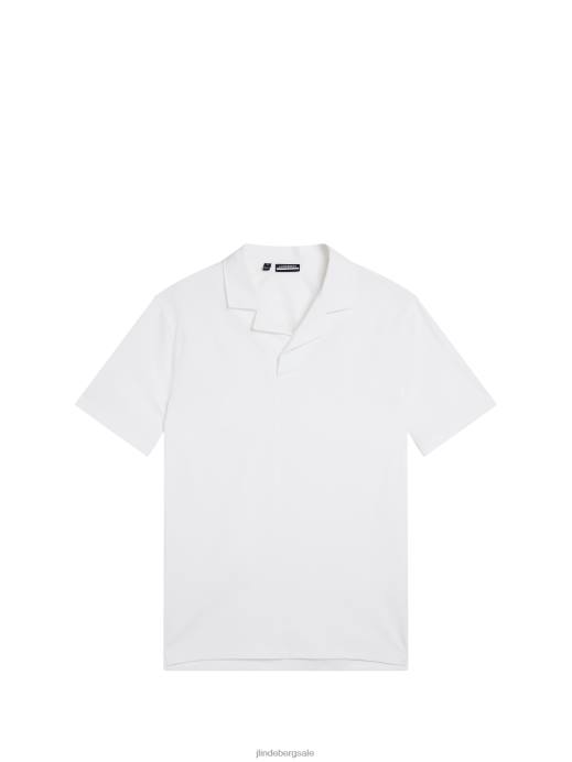 Men J.Lindeberg White Resort Shirt Clothing 8R62202