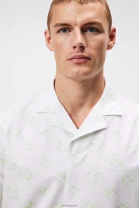 Men J.Lindeberg White Sphere Dot Resort Print Shirt Clothing 8R62204
