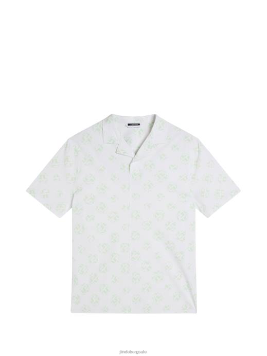 Men J.Lindeberg White Sphere Dot Resort Print Shirt Clothing 8R62204