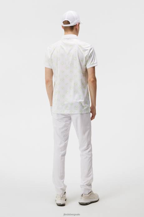 Men J.Lindeberg White Sphere Dot Tour Tech Print Polo Clothing 8R62248