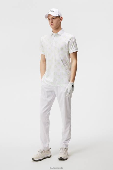 Men J.Lindeberg White Sphere Dot Tour Tech Print Polo Clothing 8R62248