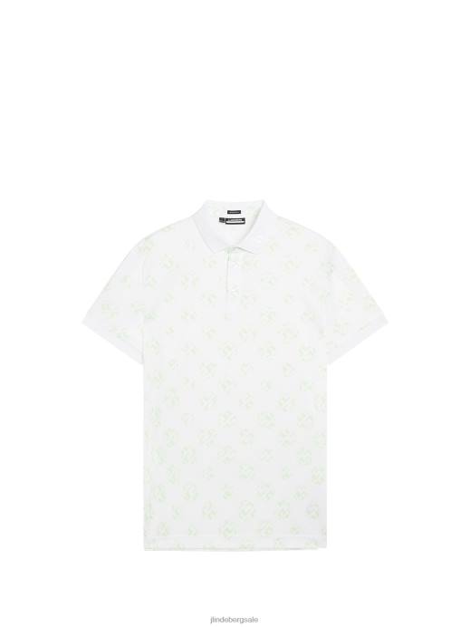 Men J.Lindeberg White Sphere Dot Tour Tech Print Polo Clothing 8R62248