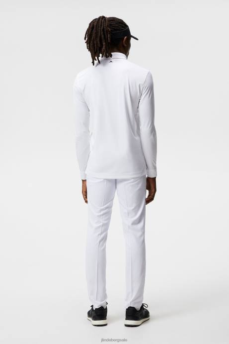 Men J.Lindeberg White Tour Tech Long Sleeve Polo Clothing 8R62270