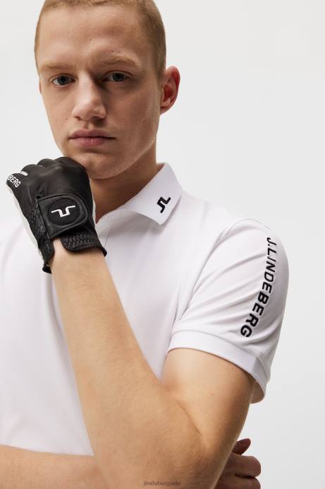 Men J.Lindeberg White Tour Tech Slim Polo Clothing 8R62235