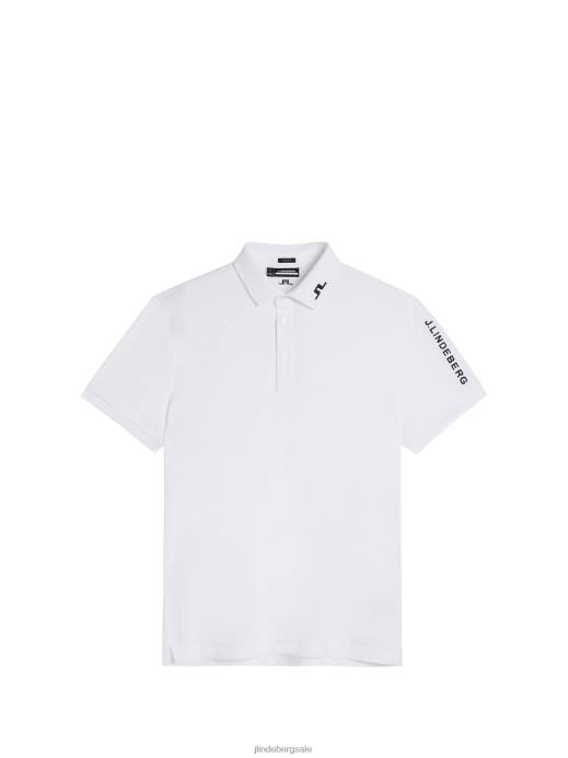 Men J.Lindeberg White Tour Tech Slim Polo Clothing 8R62235