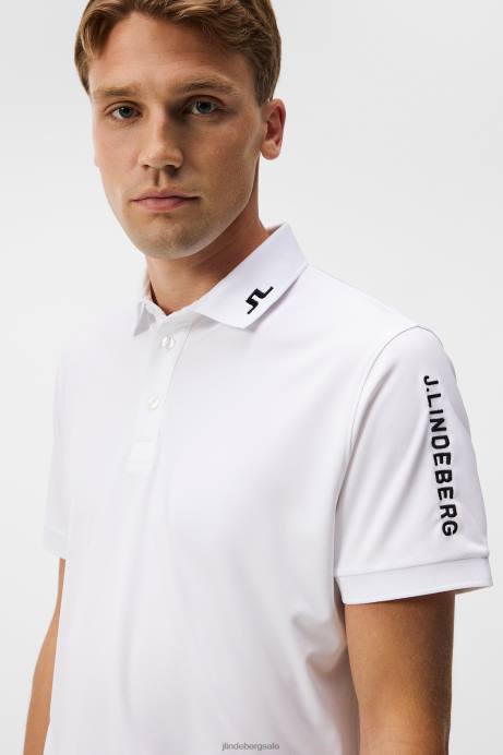Men J.Lindeberg White Tour Tech Slim Polo Clothing 8R6291